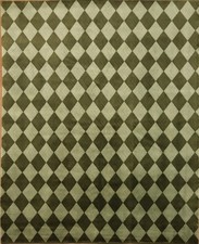 Timeless Green Area Rug 8x10 Handmade Featuring a Classic Harlequin Design