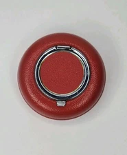 Vintage Red Retro Mid Century 1970's Metal Travel Portable Button 2.5" Ashtray
