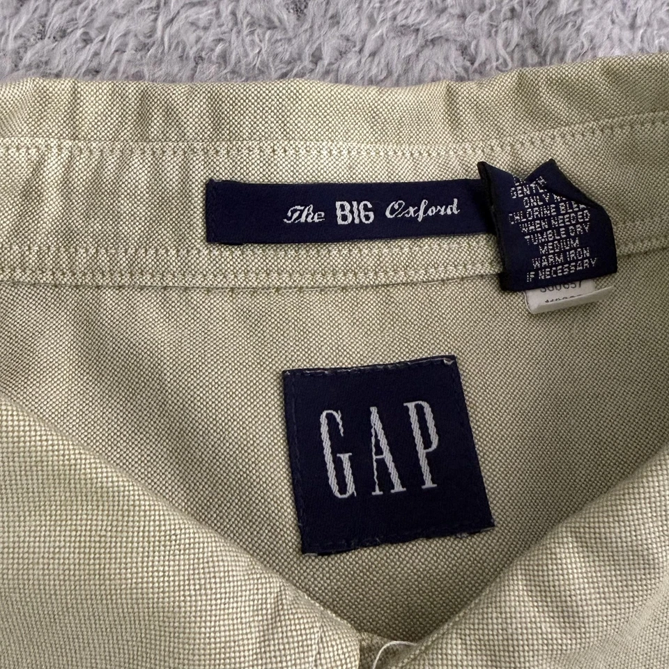 Vintage GAP Shirt Mens XL Beige The Big Oxford Long Sleeve Button Down Cotton - Image 4 of 4
