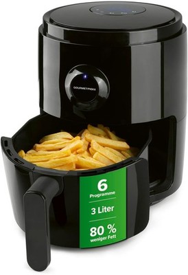 GOURMETmaxx Heißluft-Fritteuse 3L   1400W Airfryer mit Touch-Display & Timer