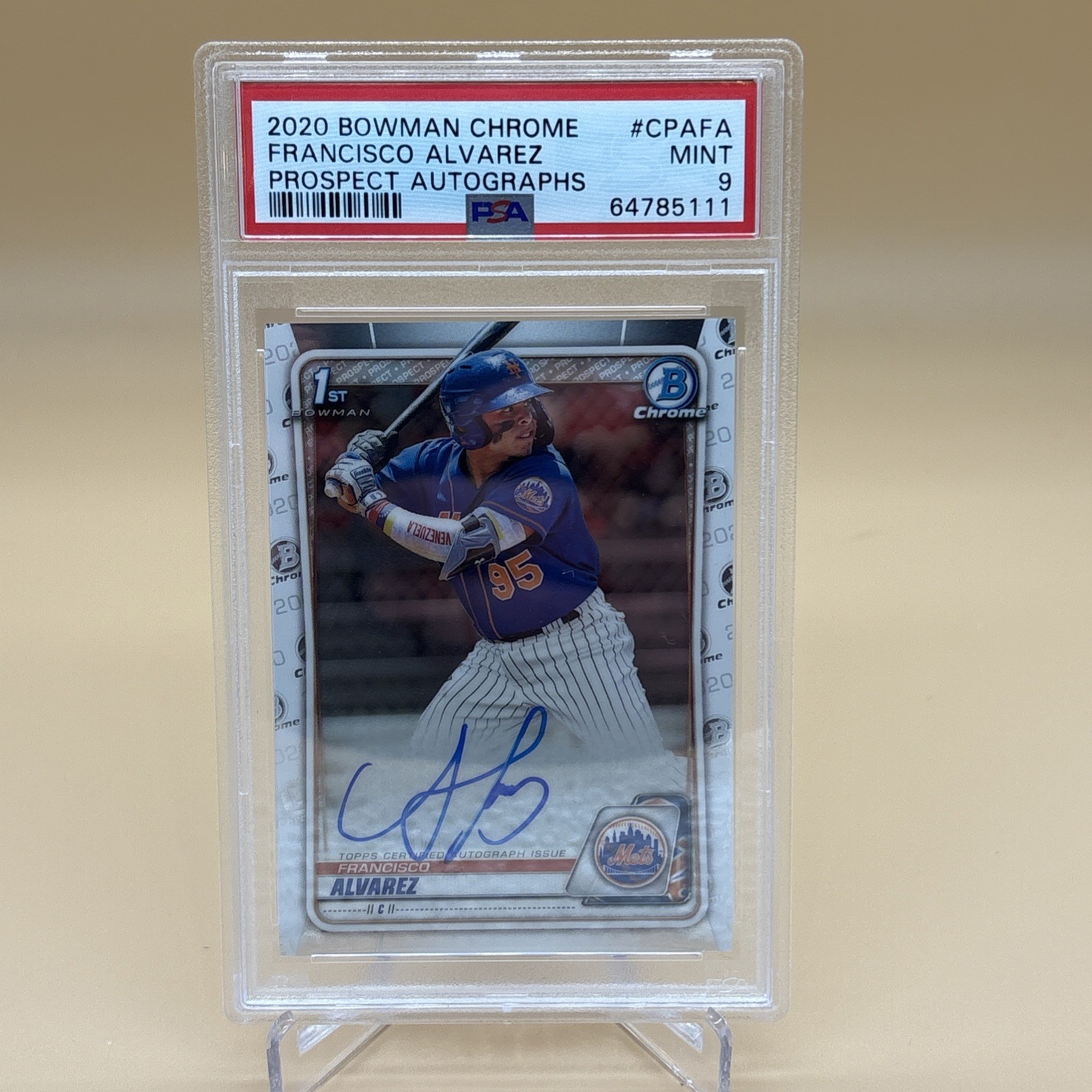 2020 Bowman Chrome Francisco Alvarez 1st Prospect Auto Autograph #CPA-FA PSA 9🔥