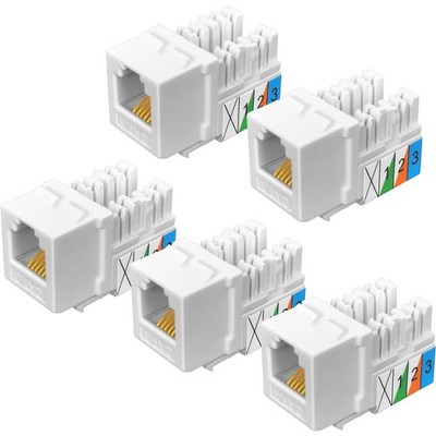 5Pack CAT3 Telephone Keystone Jack Keystone Jack Punch Down 110 IDC to RJ11/R...