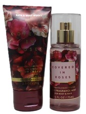 Bath  Body Works Covered in Roses 2.5 oz Travel Set Cream  Lotion Mist New