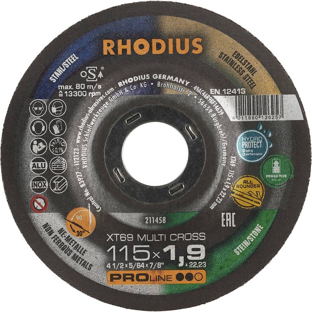 Rhodius XTK69 MULTI CROSS disque a tronconner carrelage 125mm pack de 25