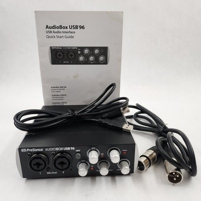 PreSonus AudioBox 96 USB Audio Recording Interface Black W/ Mic Cord USB Cord