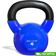 Cast Iron Kettlebell W/ Vinyl Coated Handle Weight Training Fitness New