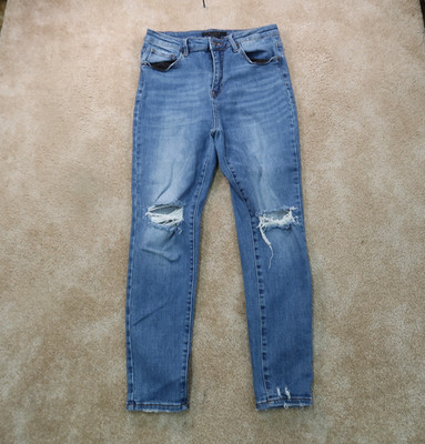 Risen Women 13/31 High Rise skinny jeans Blue Denim Stretch