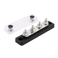 Mini Bus Bar 100A Power Distribution Block with 4 3/16" Posts Black Base