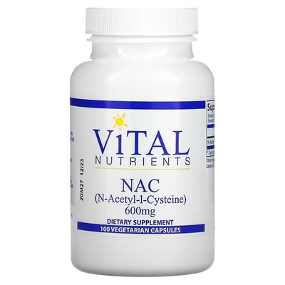 2 X  Vital Nutrients, NAC, 600 mg, 100 Vegan Capsules-Worldwide