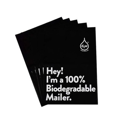 12x15.5 Inches 100% Biodegradable D2W Poly Mailers, 50pcs Black Compostable Enve