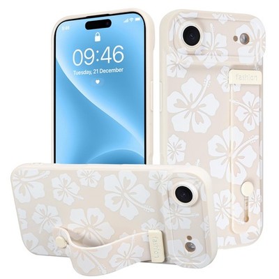 Designed for iPhone Case Cute Flowers with Strap Soft TPU Cover Protective Le...