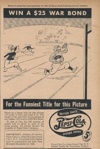 Magazine Ad - 1943 - Pepsi Cola - World War 2