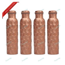 700 ml Diamond Design 4er Set Reinkupfer Trinkflasche Ayurveda Gesundheitlich...