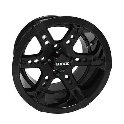 RHOX RX262 14'' Gloss Black Golf Cart Wheels Set of 4, 14x7 Golf Cart Wheels