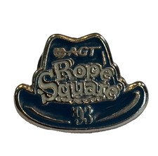 1993 AGT CS Rope Square Calgary Stampede Cowboy Foods Enamel Blue Hat Lapel Pin
