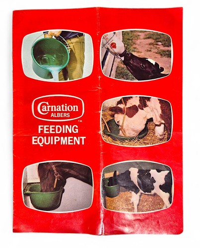 Vintage Carnation Albers Farm Feed Equipment Brochure Calf Manna Catalog