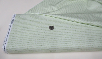 MARCUS quilt-craft fabric TEA WORDS lime 6 yds (r-191197) Bolt!  Tea For Two