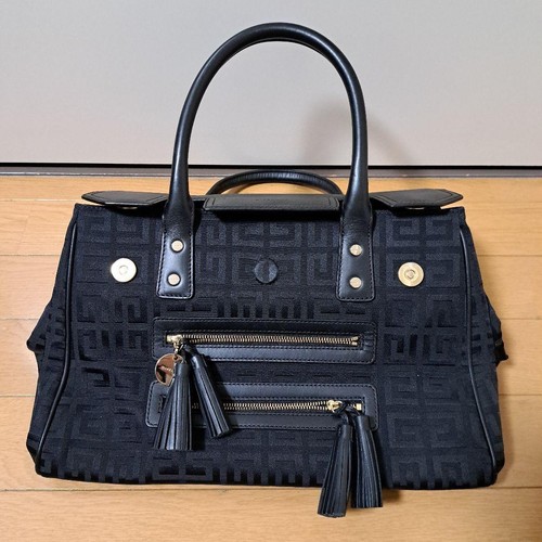 GIVENCHY Hand Bag Tote Purse 4G Canvas Black Authentic - 第 9/24 張圖片