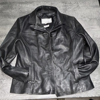 Wilson's maxima women Black Leather Jacket XL Thinsulate Insulated