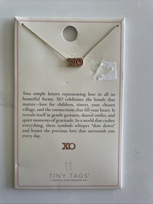 Tiny Tags XO Anhänger Halskette Kette Stil Liebe Motiv Kiss Hug