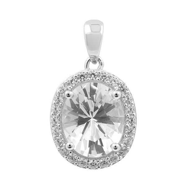 Cavill SilberanhäNger Oval 3,11Ct Zirkon 925 Sterling Damen Schmuck-image