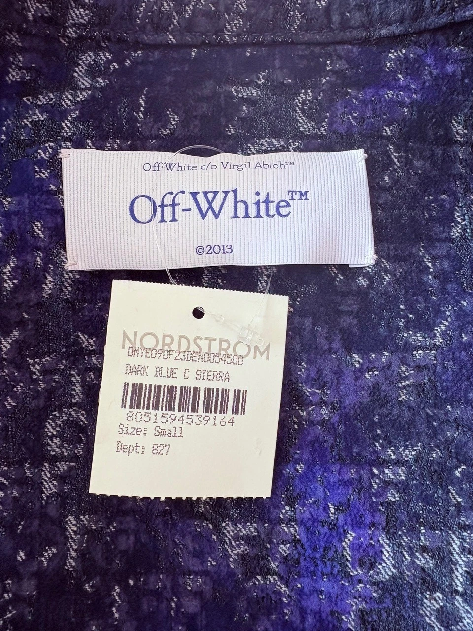 2k New Off-White c/o Virgil Abloh Jacket Coat Jacquard Denim Logo Men S Italy image 12