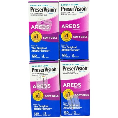 (4) PreserVision AREDS Eye Vitamin and Mineral Supplement 120 Softgels 11/2025+