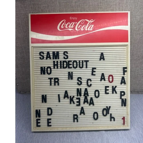 Vintage Coca-Cola Letter Board Sign Attwood Products Retro Soda Advertising Coke