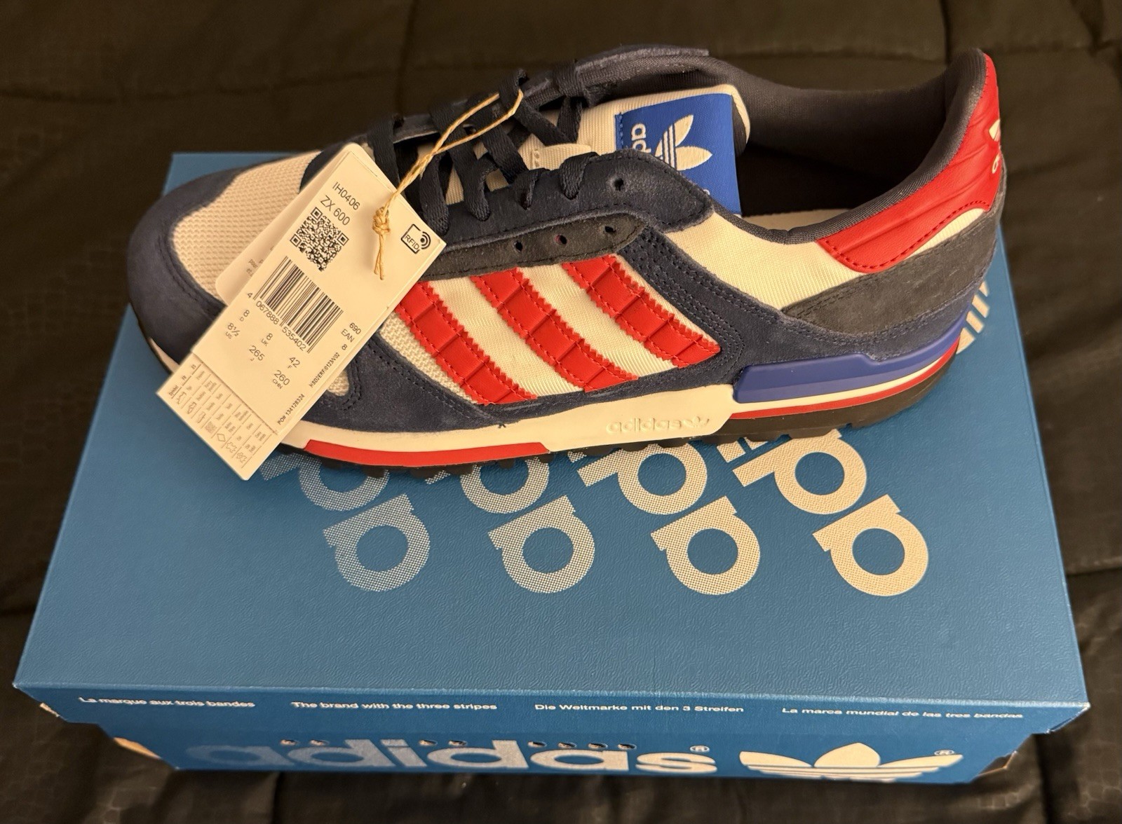 Adidas ZX 600 Men's Sneakers Blue/Red Size 8.5 Athletic Running Shoes