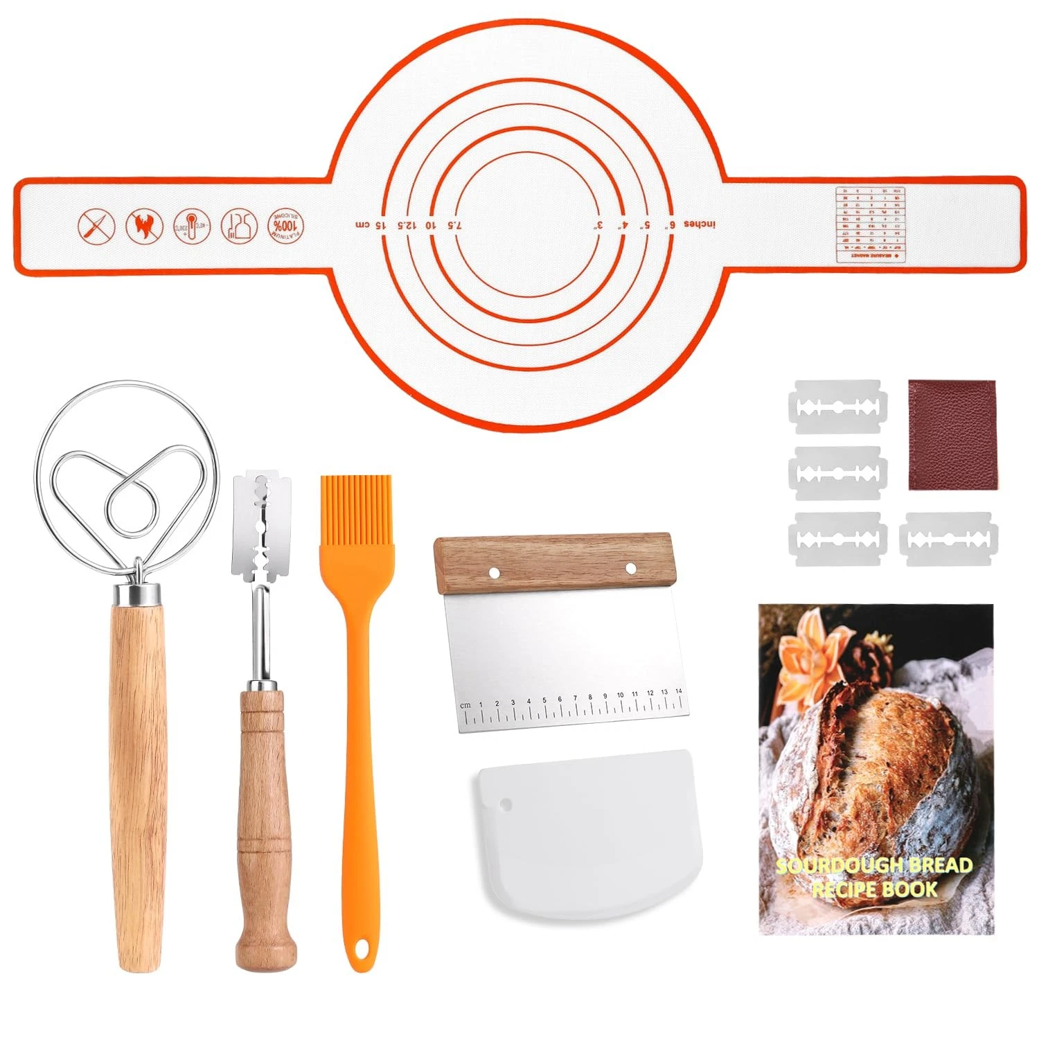 Danish Dough Whisk Set 7 Piece with Wooden Handle - Sourdough Baking Supplies...
Opens in a new wind