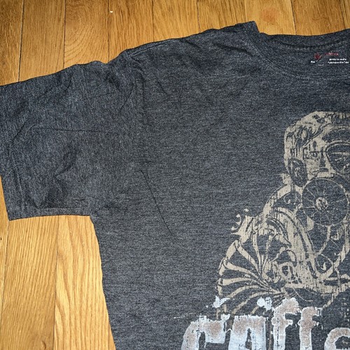 Vintage 90s 2000s Caffeine Culture Records Gray Shirt Men’s Size XL GVC Gas Mask - Bild 15 von 17
