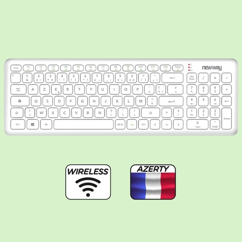 RF01 kabellose Tastatur mit Pad – Französische kabellose Tastatur AZERTY 97 T... - Bild 2 von 9
