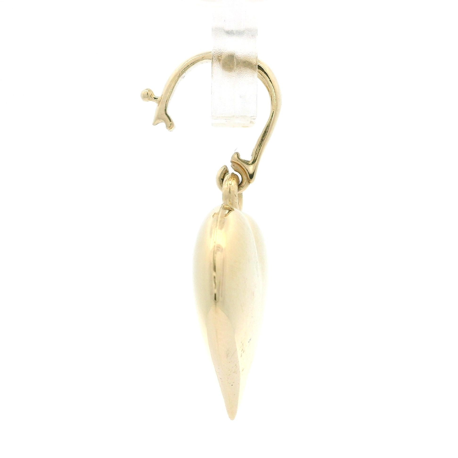 Solid 14k Yellow Gold Puffed Polished Finish Hear… - image 3