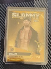 2025 TOPPS CHROME WWE SAMI ZAYN SLAMMY GOLD REFRACTOR CARD 24/50
