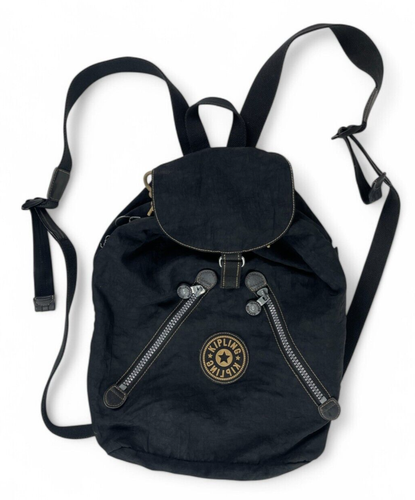 KIPLING Archival Vintage Nylon Rucksack Unisex Erwachsene schwarz Kordelzugbeutel