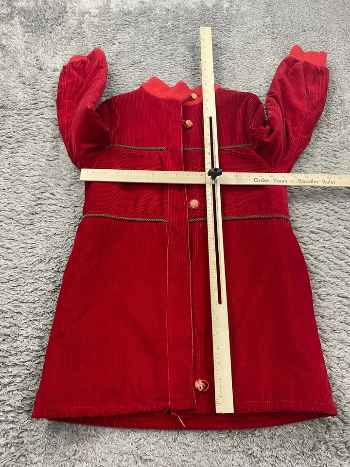 Vtg Corduroy Jacket Women Medium Red Wide Wale Whimsy Witchy Sherpa Lined Coat - Image 4 of 4