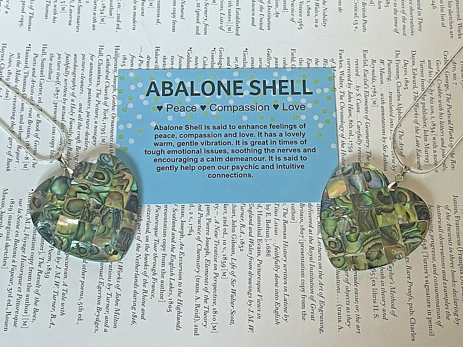 Abalone Shell Heart Pendant Necklace Reiki Healing Uk Seller Free P P 261 Ebay