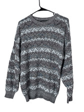 Vintage 80s Expressions International Abstract Knit Sweater Size Large