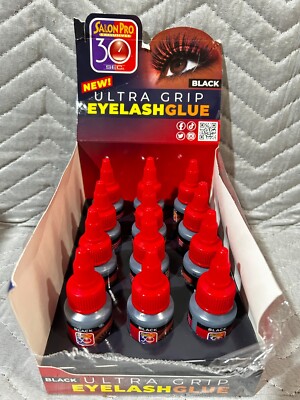 Pack of 12 SALON PRO 30 SEC  ULTRA GRIP EYELASH GLUE - Black