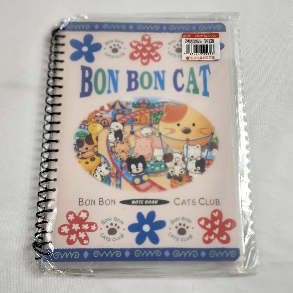 Vintage Bon Bon Cat Club 80s Kawaii Notebook Amusement Park Cute Memo Pad 1988