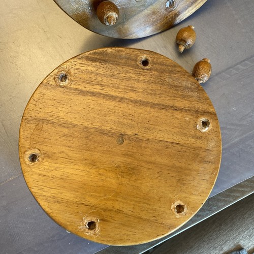 Vintage Pineapple, Monkey Pod Teak, Lazy Susan Serving Tower Replacement Parts - Picture 6 of 10