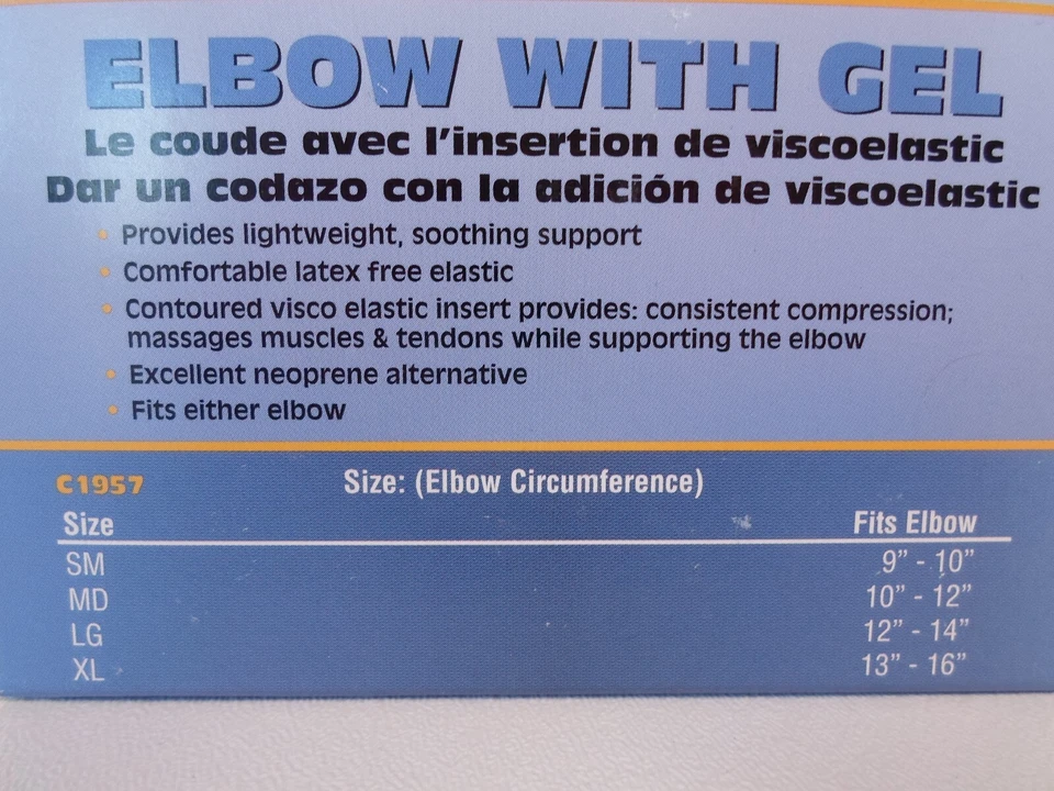 Soporte envolvente manga codo tenis compresión elástica deportes mediano 10-12" Foto 3 de 4