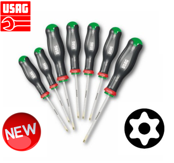 Usag 324 STX/S7, Serie Set cacciavite a Torx maschio con foro Tamper Resistent