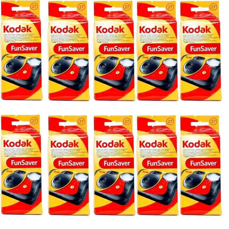 10 Pack Kodak FunSaver Flash Single Use Disposable 35mm Film