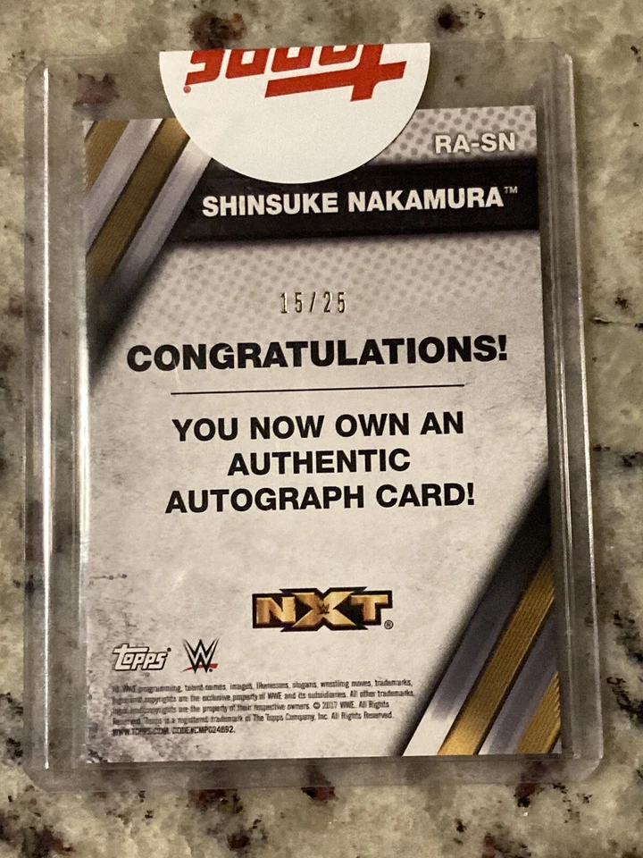 2017 Topps WWE NXT Shinsuke Nakamura Silver Parallel On Card Auto 15/25 SP - Image 2 of 2