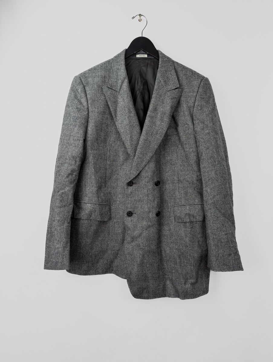 2021 ALEXANDER MCQUEEN Mens Sz IT 56 US 46 Asymmetrical Glen 2021 ALEXANDER MCQUEEN Mens Sz IT 56 US 46 Asymmetrical Glen
