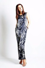 DRESS COCKTAIL LONG POCKET SATIN SLEEVELESS SUMMER MADE IN EUROPE S M L XL 2XL