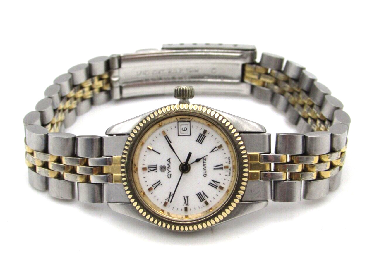 CYMA Quartz Tag Heuer Movement Women's Watch 2tone Stainless