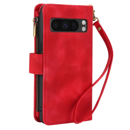 For Google Pixel 9 Pro XL 9/9 Pro Leather Flip Case with Card Slots and Zipper - Picture 3 of 12