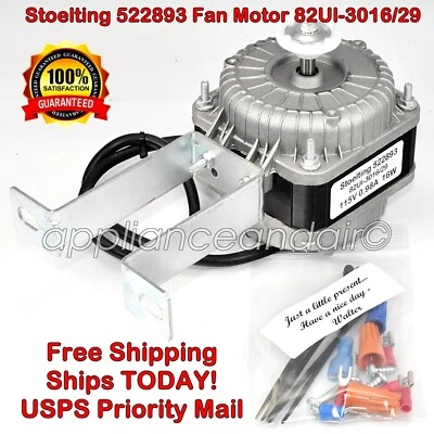 Stoelting 522893 Fan Motor 82Ul-3016/29 115V with Bracket - Ships TODAY!